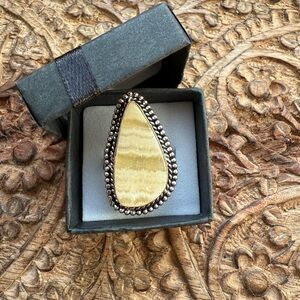 Yellow agate ring size 8
